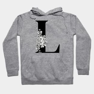 L alphabet Botanical cherry blossom sakura flowers Hoodie